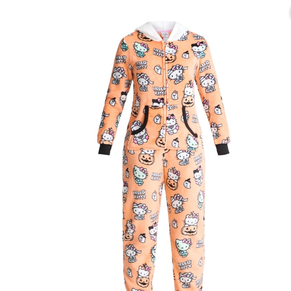 Hello Kitty Halloween Orange Adult Onesie